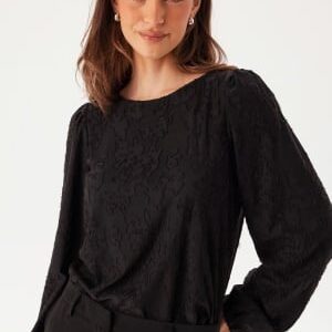 VILA Viadele O-neck L/S TOP TOP Top Black Beauty S