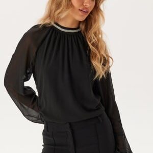 VILA Vianlis High Neck L/S TOP TOP  Black Beauty 36