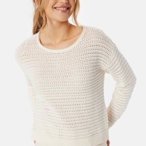 VILA Vibellisina boatneck L/S knit top Egret XS