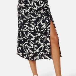 VILA Viboa Hia HW Midi Skirt Black Beauty AOP:Hia 36