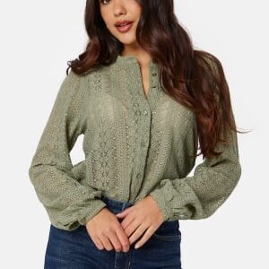 VILA Vichikka Lace L/S Shirt Olive green XL