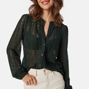 VILA Vichikka Lace L/S Shirt Scarab XS