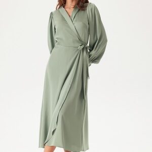 VILA Vienna Ravenna L/S Ankle Wrap Dress Green Milieu 34