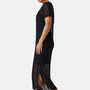 VILA Vigardea O-Neck S/S ankle dress Black XS