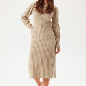 VILA Vijacia O-neck L/S RIB KNIT MI Natural Melange S