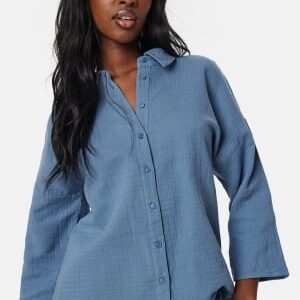 VILA Vilania button 3/4 shirt Cornflower blue 36