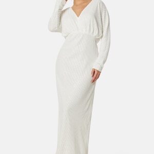 VILA Vimaia V-Neck L/S Maxi Dress Cloud Dancer 36