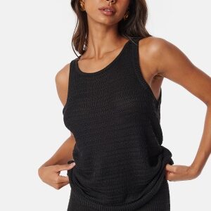 VILA Vimargot open O-Neck S/L knit top Black S