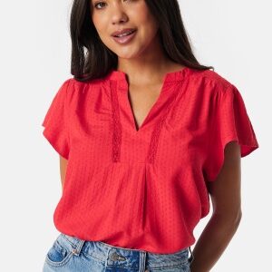 VILA Vinensa V-Neck S/S top Red 34