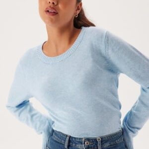 VILA Viril O-neck L/S Knit Top Kentucky Blue Detail:MELANGE S