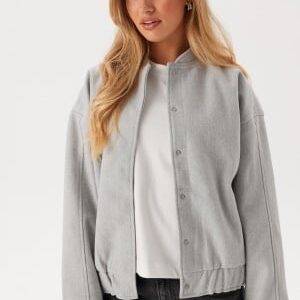 VILA Visille Oversize Bomber Jacket Light Grey Melange 36