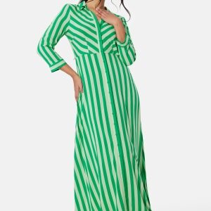 YAS Yassavanna Long Shirt Dress Green/Patterned S