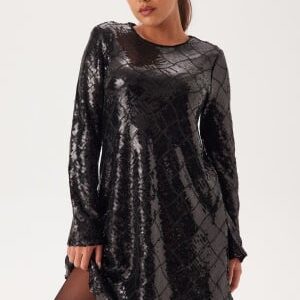 YAS Yaschekka Ls Dress Black Detail:Sequins S