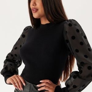 YAS Yasdotme Ls Knit Pullover Black S