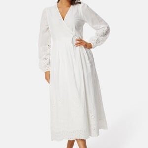 YAS Yasluma LS Long Wrap Dress Star White XS