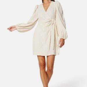 BUBBLEROOM Axelle Wrap Dress Cream XL