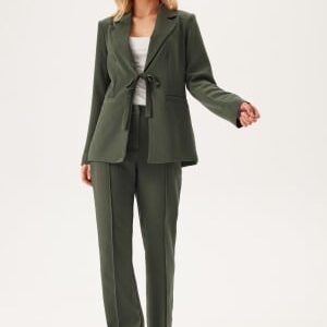 BUBBLEROOM Front Tie Structured Blazer Dark green 36