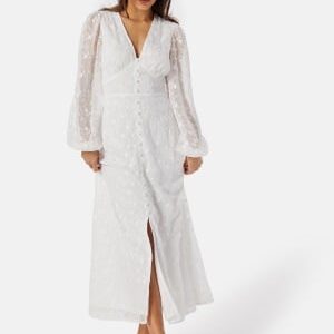 Bubbleroom Occasion Embroidered Midi Dress White 42