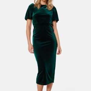 Bubbleroom Occasion Irse Velvet Midi dress Dark green 46