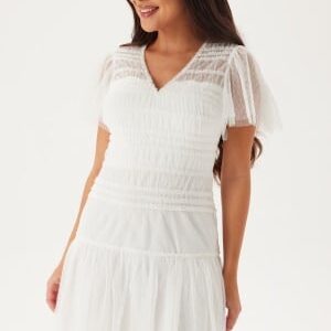 Bubbleroom Occasion Sonia Mesh Frill Dress White XS