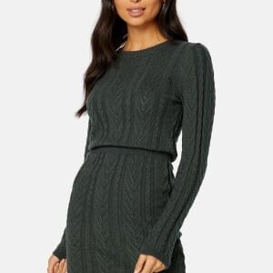 BUBBLEROOM Rishi knitted dress Dark green 2XL