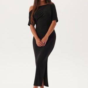 John Zack Off Shoulder Midaxi Dress Black XL (UK16)