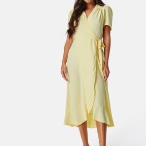 John Zack Short Sleeve Wrap Dress Lemon XXS (UK6)