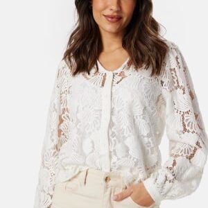 VERO MODA Vmgabena L/S lace shirt Cloud Dancer M