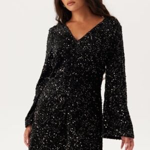 VILA Vibarina Glitter Dress Black Detail:Sequins M