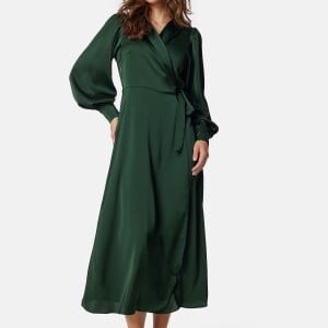 VILA Vienna Ravenna L/S Ankle Wrap Dress Scarab 40