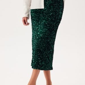 VILA Vifaith Hw Midi Sequin Skirt Pineneedle Detail:pineneedle S L